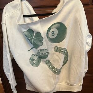 Goodie Two Sleeves off-the-shoulder sweatshirt